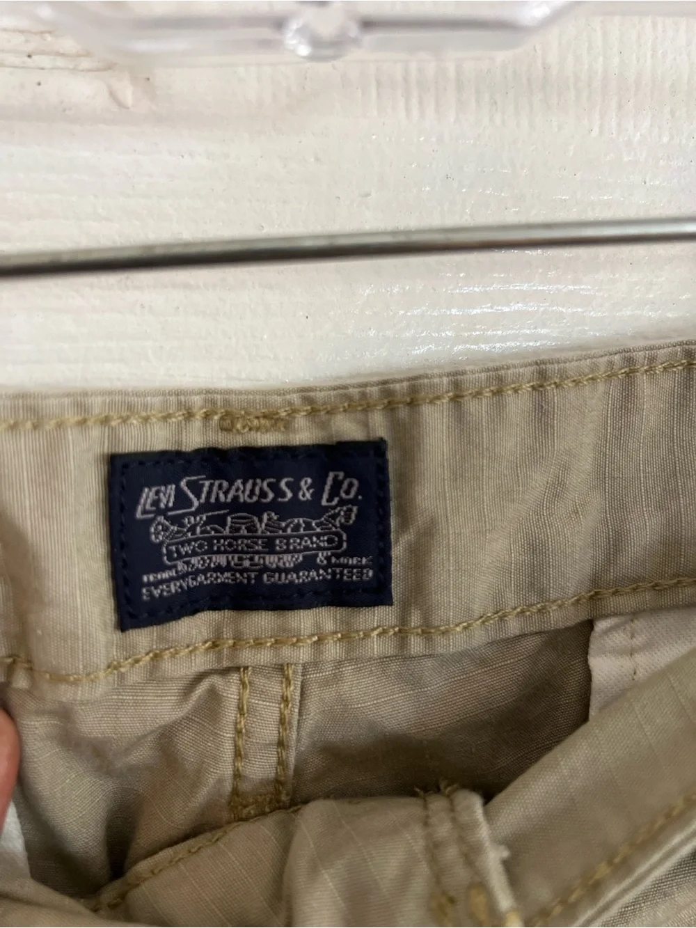 Levi's Cargo Shorts Mens 34 Khaki Cotton Ripstop Utility Chino EUC